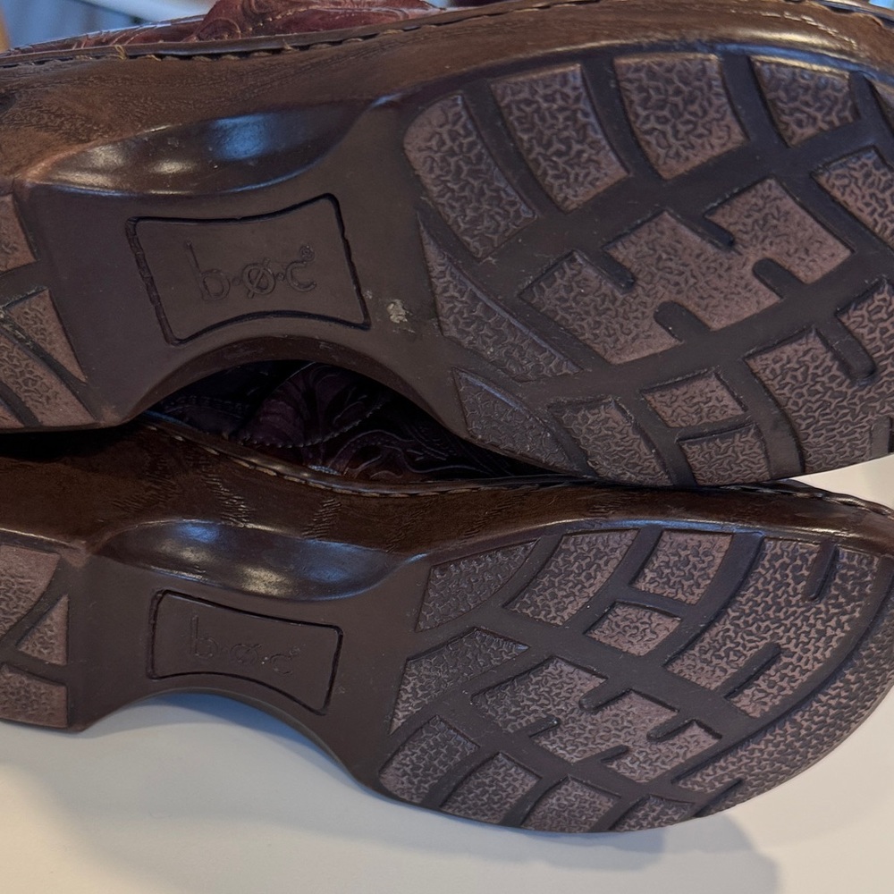 b.o.c. Women's Embossed Leather Mules in Rich Brown - Picture 6 of 8